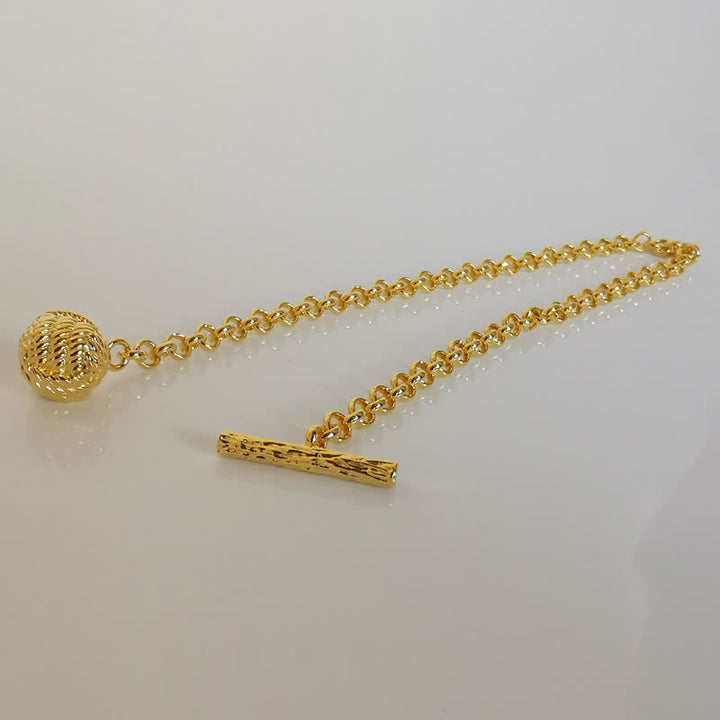 Herren-Revers-Ketten-Kragenbrosche mit Seemannsknoten und hängender Kette