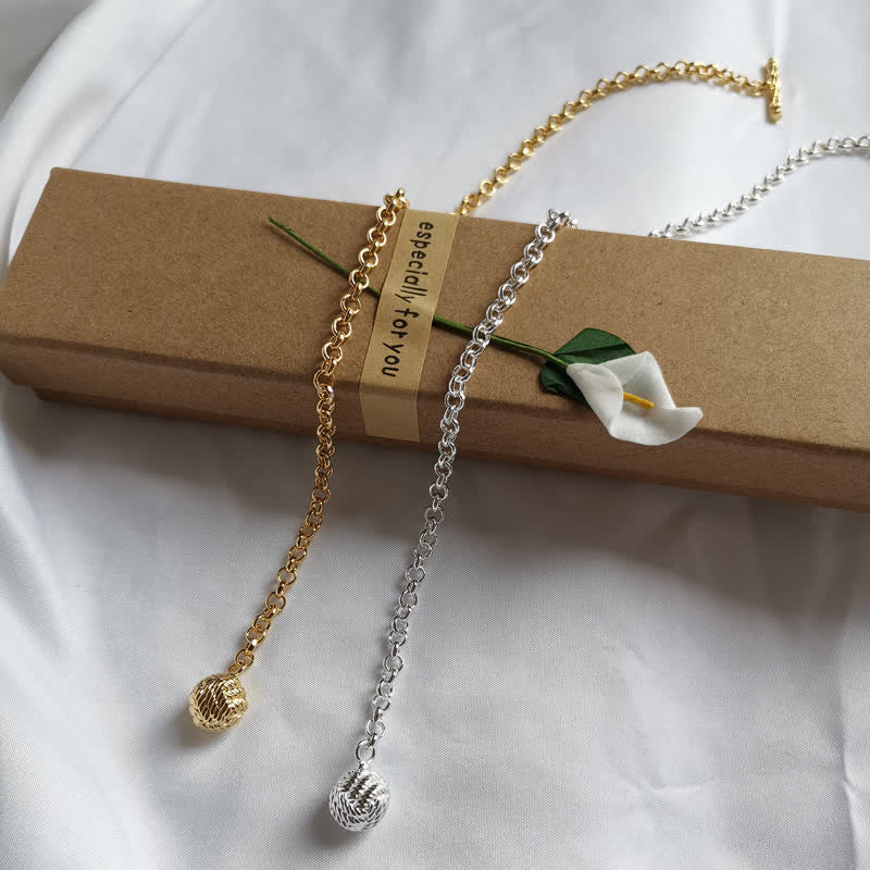 Herren-Revers-Ketten-Kragenbrosche mit Seemannsknoten und hängender Kette