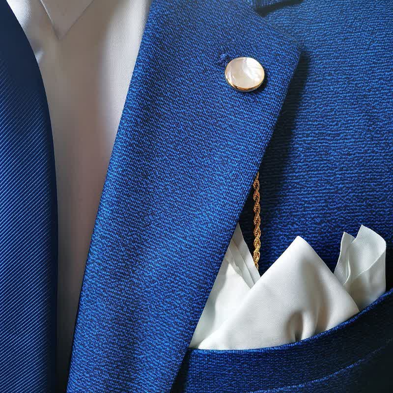 Herren-Anzugbrosche mit natürlicher Muschelkette und hängender Kette