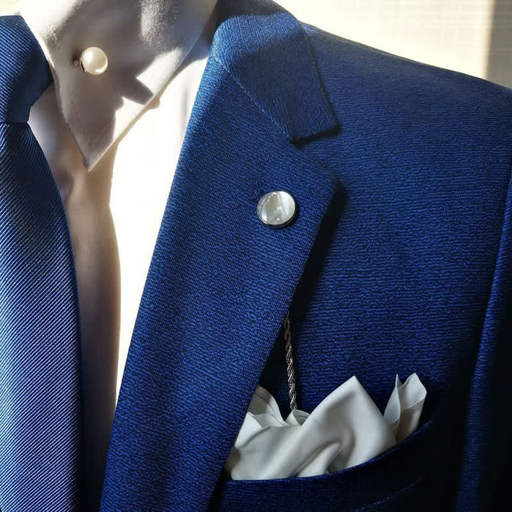 Herren-Anzugbrosche mit natürlicher Muschelkette und hängender Kette