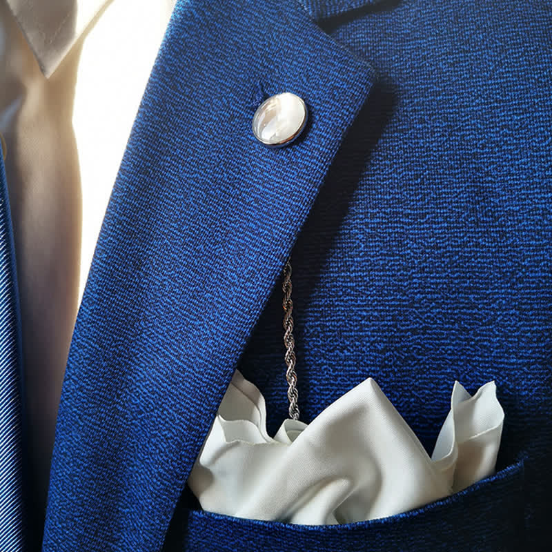 Herren-Anzugbrosche mit natürlicher Muschelkette und hängender Kette