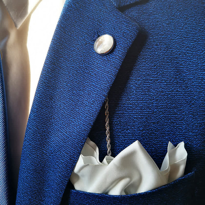 Herren-Anzugbrosche mit natürlicher Muschelkette und hängender Kette