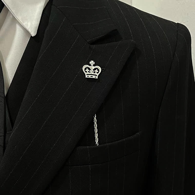 Herrenhemd Smoking Stud Revers Kette Anzug Brosche mit hängender Kette