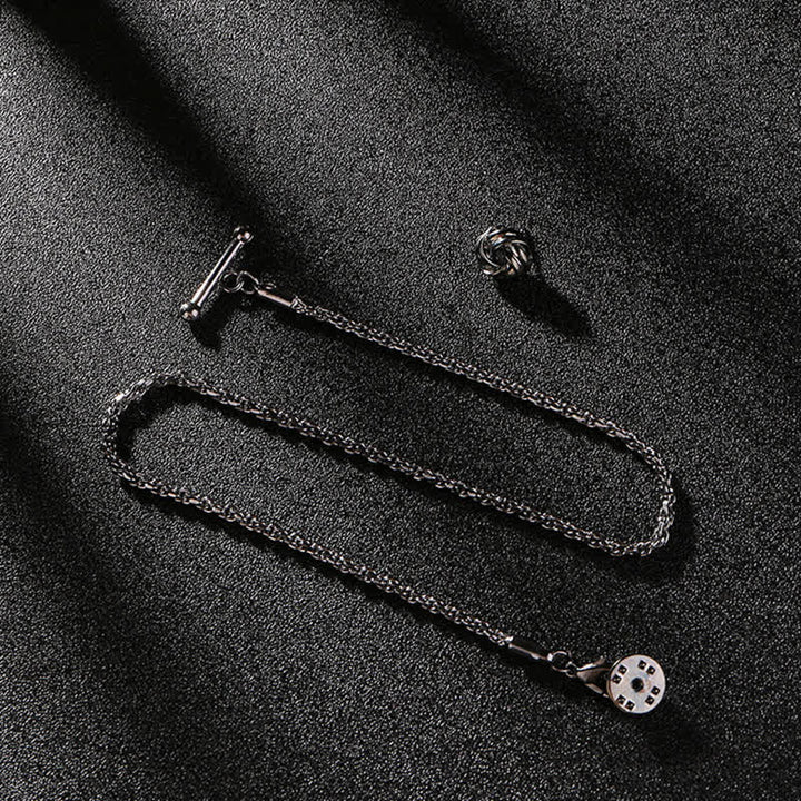 Herrenhemd Smoking Stud Revers Kette Anzug Brosche mit hängender Kette