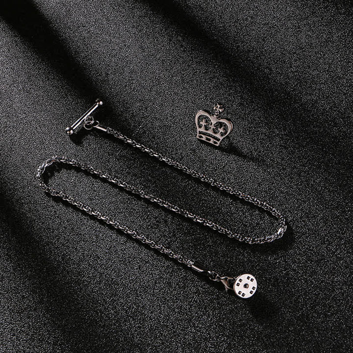 Herrenhemd Smoking Stud Revers Kette Anzug Brosche mit hängender Kette