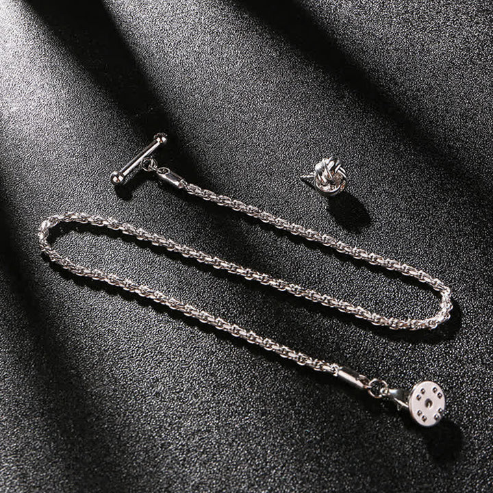 Herrenhemd Smoking Stud Revers Kette Anzug Brosche mit hängender Kette