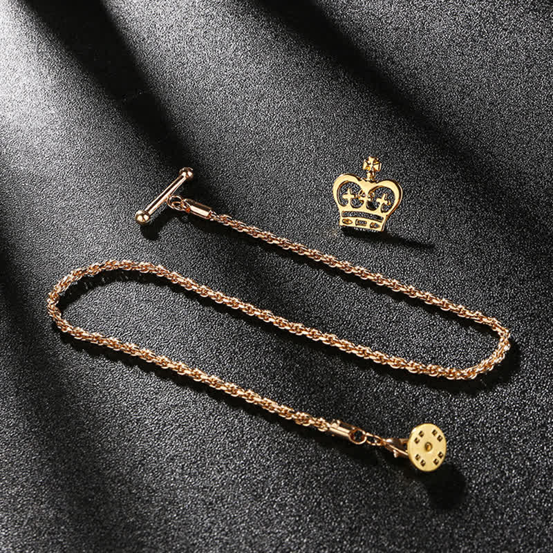 Herrenhemd Smoking Stud Revers Kette Anzug Brosche mit hängender Kette