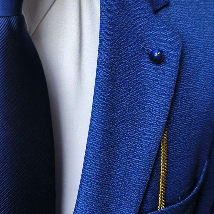 Herren-Anzugbrosche mit 18 Karat vergoldetem Naturstein und hängender Kette