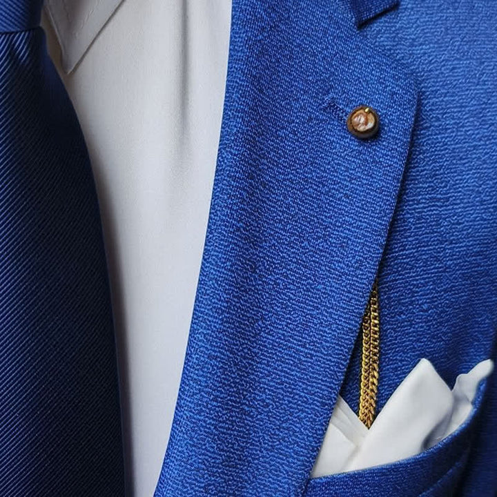 Herren-Anzugbrosche mit 18 Karat vergoldetem Naturstein und hängender Kette