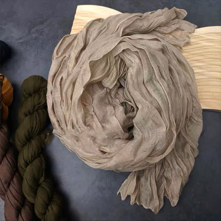 Dünner Retro-Schal aus Baumwolle und Leinen für Damen