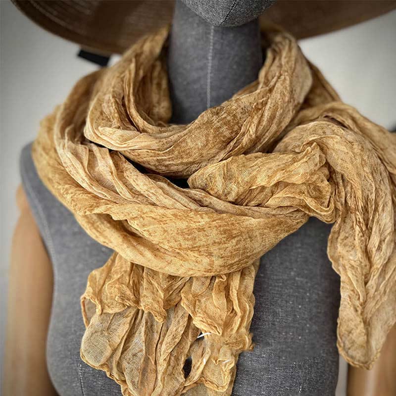 Dünner Retro-Schal in Batikfarbe für Damen