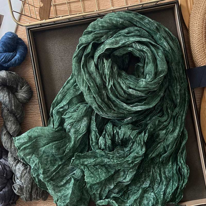 Dünner Retro-Schal in Batikfarbe für Damen