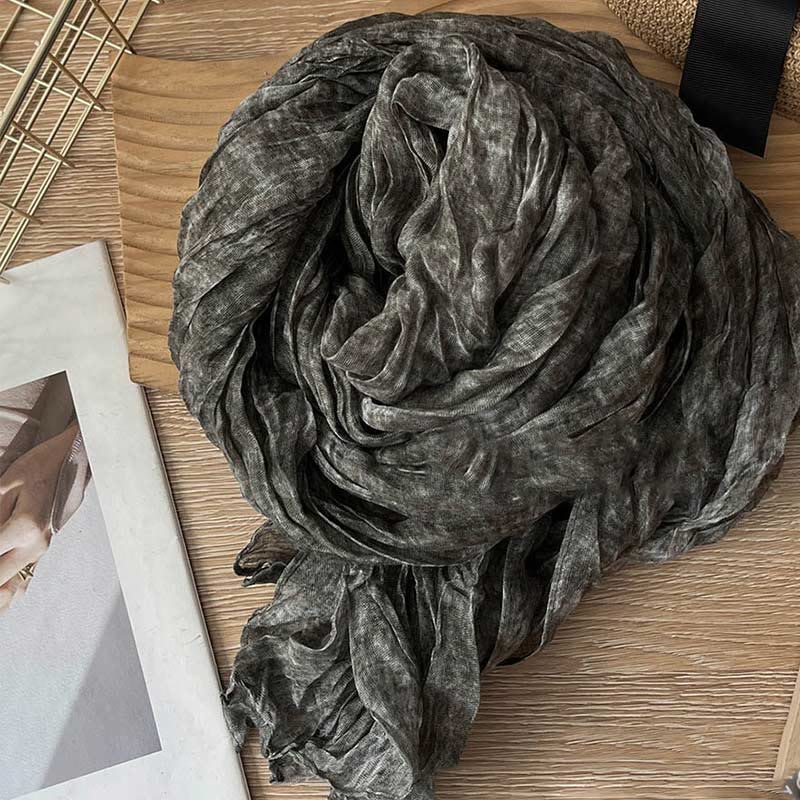 Dünner Retro-Schal in Batikfarbe für Damen