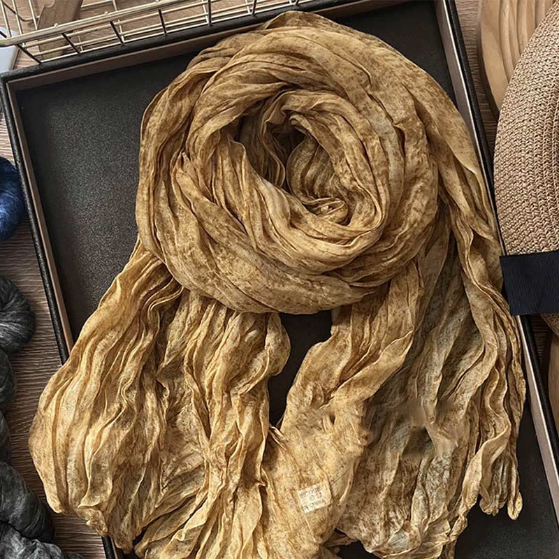 Dünner Retro-Schal in Batikfarbe für Damen