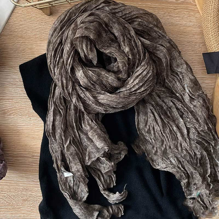 Dünner Retro-Schal in Batikfarbe für Damen