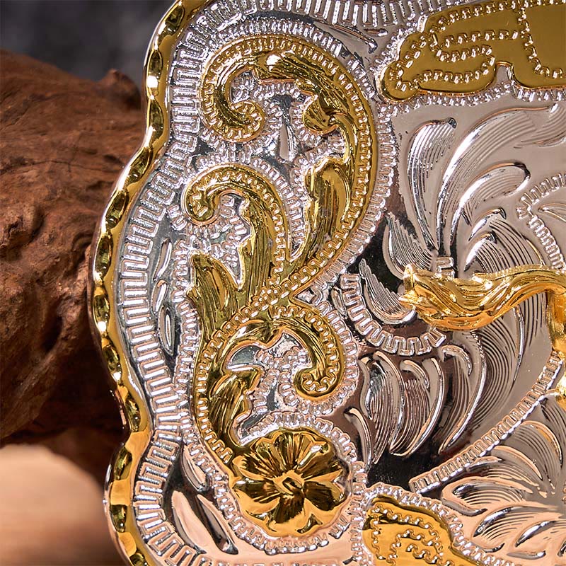 Gold Running Horse DIY Western Cowboy Schnalle Ledergürtel - image 5