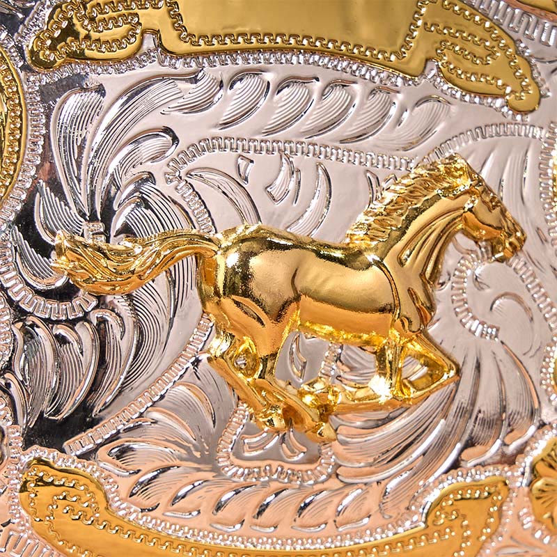Gold Running Horse DIY Western Cowboy Schnalle Ledergürtel - image 4