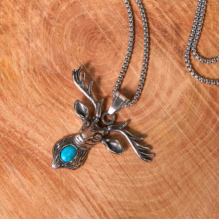 Hirschflagge DIY versteckte Messer Gürtelschnalle mit Elchkopf Anhänger Bundle Set