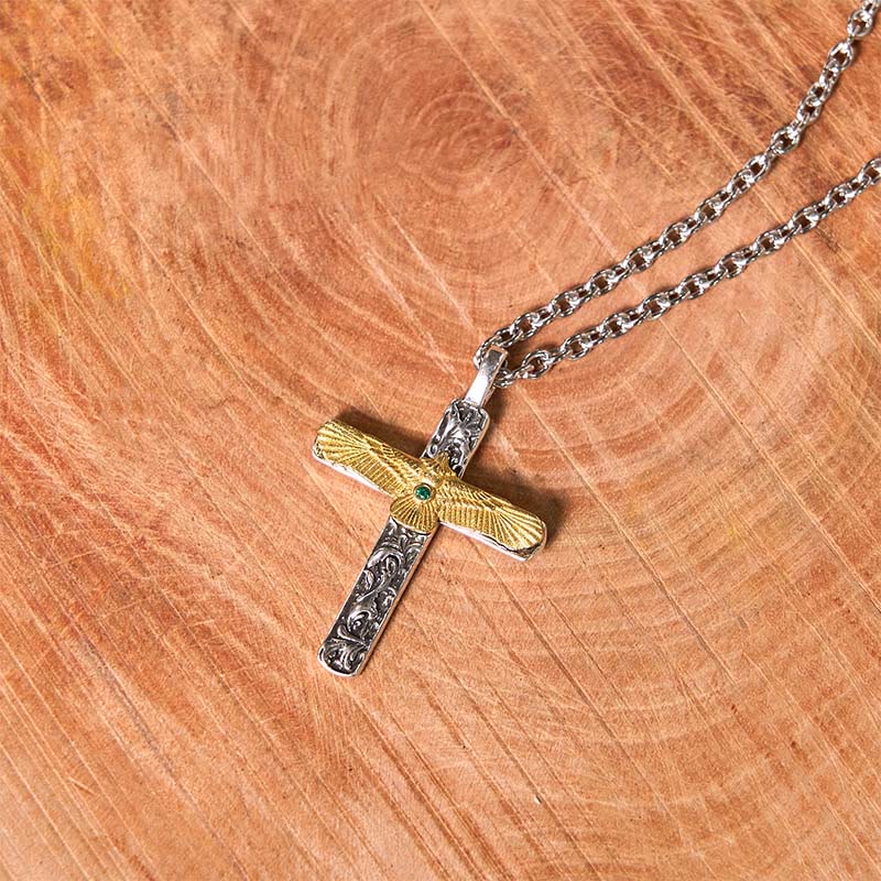 Adlerflügel DIY versteckte Messer Gürtelschnalle mit Adlerkreuz Halskette Bundle Set