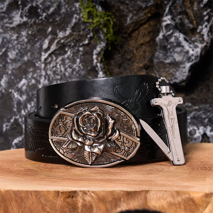 Poker Ace DIY Verstecktes Messer Gürtelschnalle Black Ice Feuerzeug Bundle Set