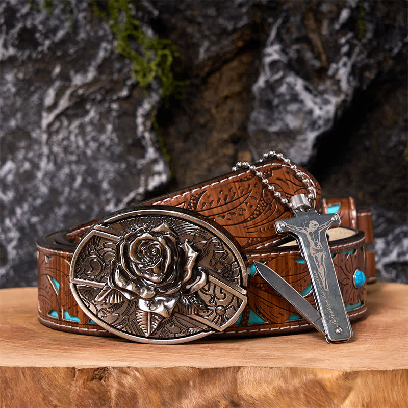 Poker Ace DIY Verstecktes Messer Gürtelschnalle Black Ice Feuerzeug Bundle Set