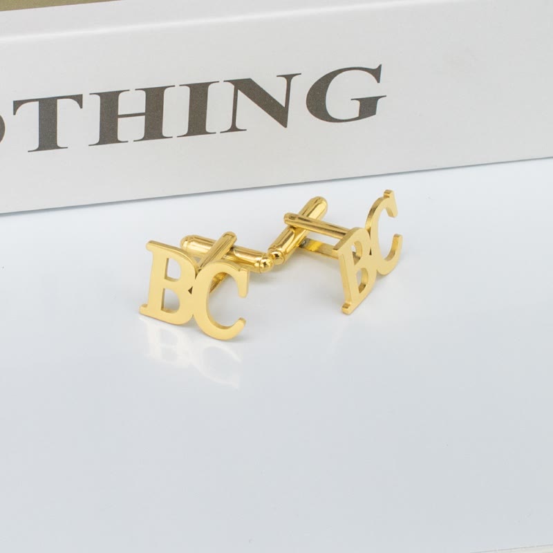 1 Paar benutzerdefinierte Buchstabenknopfabdeckungen Set Anzugmanschettenknöpfe