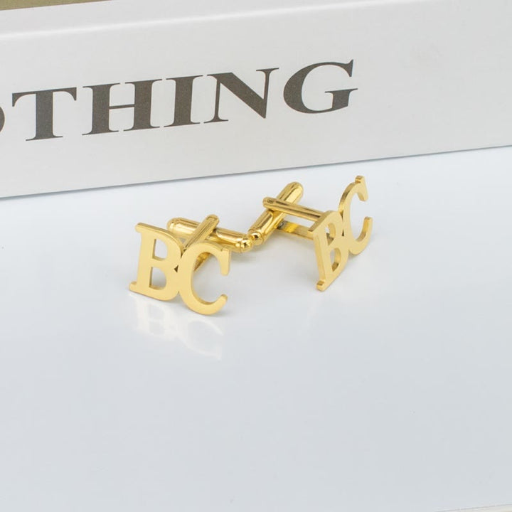 1 Paar benutzerdefinierte Buchstabenknopfabdeckungen Set Anzugmanschettenknöpfe