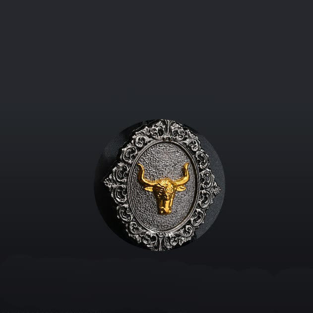 Western Cowboy Gold Longhorn Kopf Bolotie