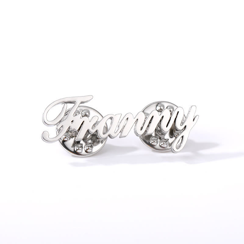 Benutzerdefinierte Ihre Name Brosche Edelstahl Anzug Zubehör