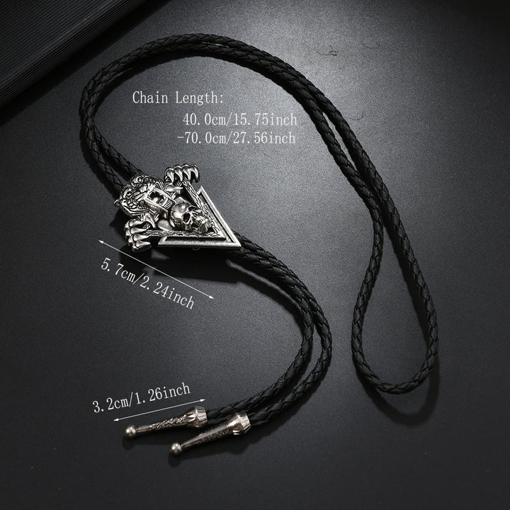 Western Vintage Tigerschädel mit scharfen Zähnen Bolotie