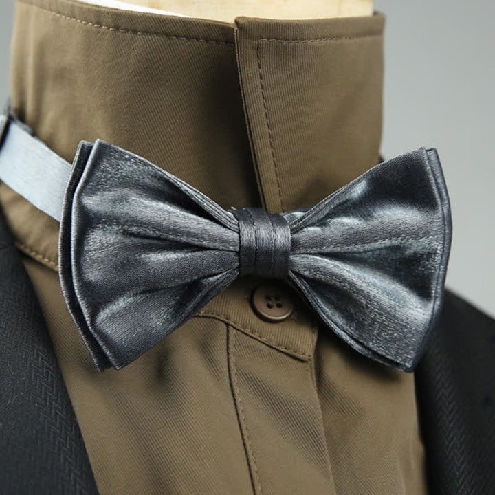 Herren Freizeit-Zuckerstangenfeste Einfarbige Zweischicht Fliege