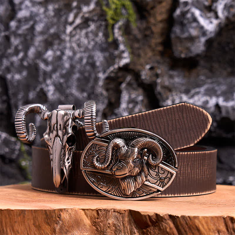 Ziege DIY verstecktes Messer Gürtelschnalle Totenkopf Schaf Anhänger Bundle Set