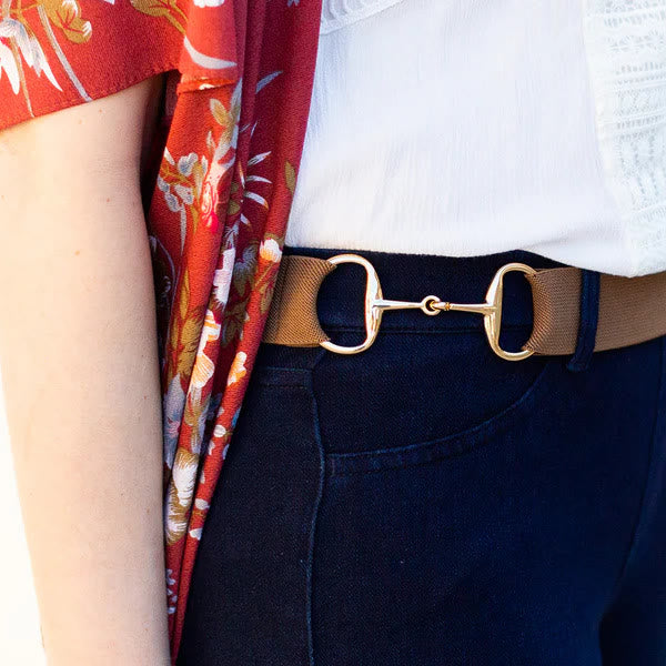 Trensengürtel mit Hufeisenschnalle, elastischer Gürtel für den Reitsport