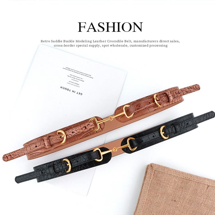 Vintage Muster Krokodil Gürtel Trense Bit Gürtel