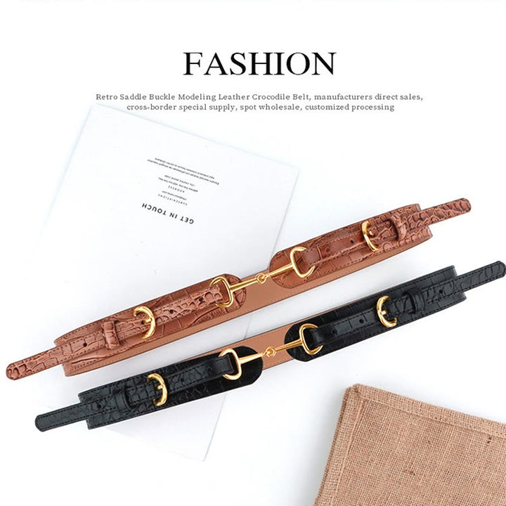 Vintage Muster Krokodil Gürtel Trense Bit Gürtel