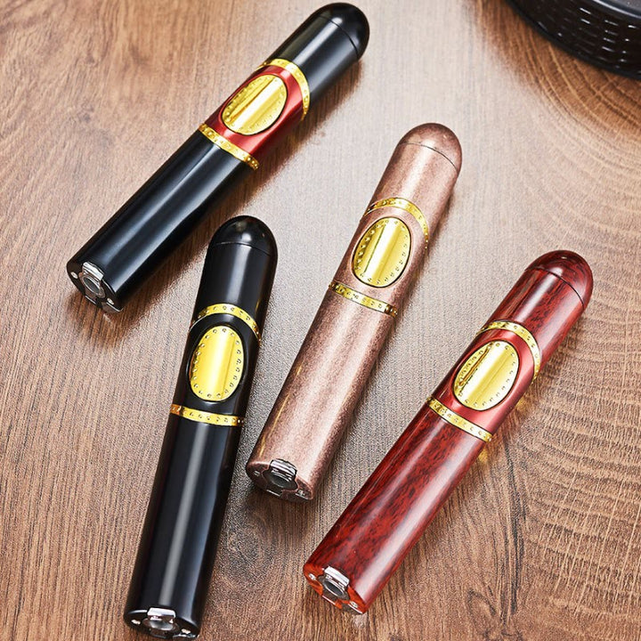 3-in-1-Feuerzeug mit drei Brennern, integriertem Zigarrenbohrer und Zigarrennadel