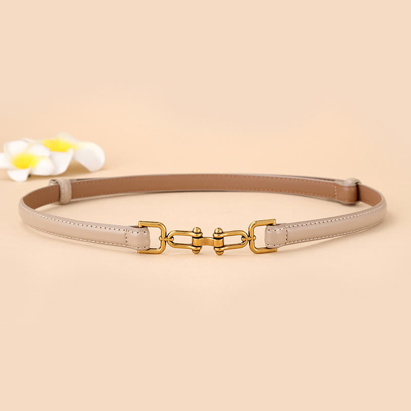 Damengürtel mit schmaler Hufeisenschnalle und Trensengebiss aus Leder