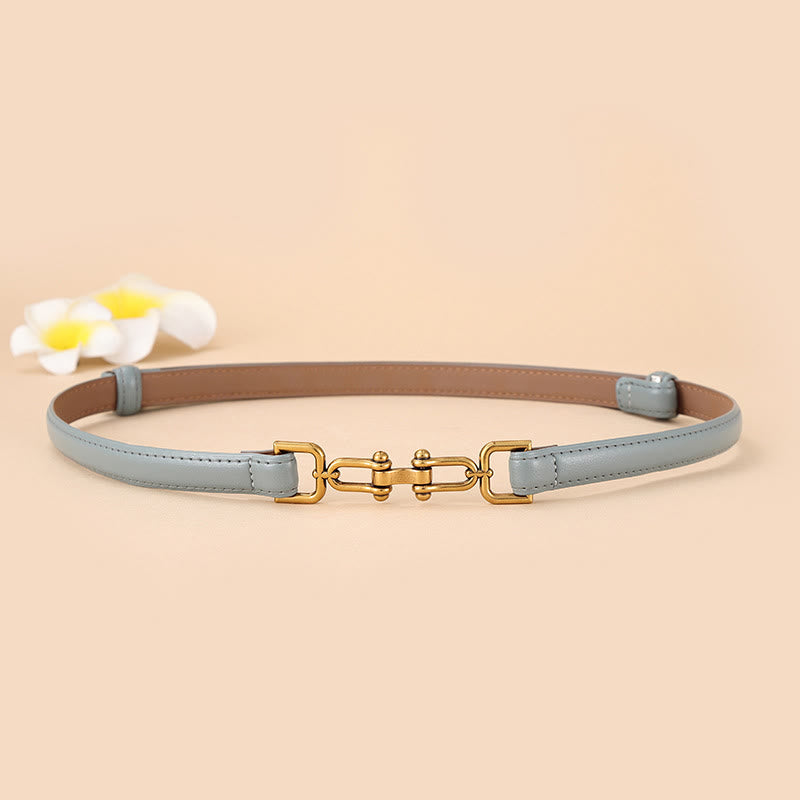 Damengürtel mit schmaler Hufeisenschnalle und Trensengebiss aus Leder