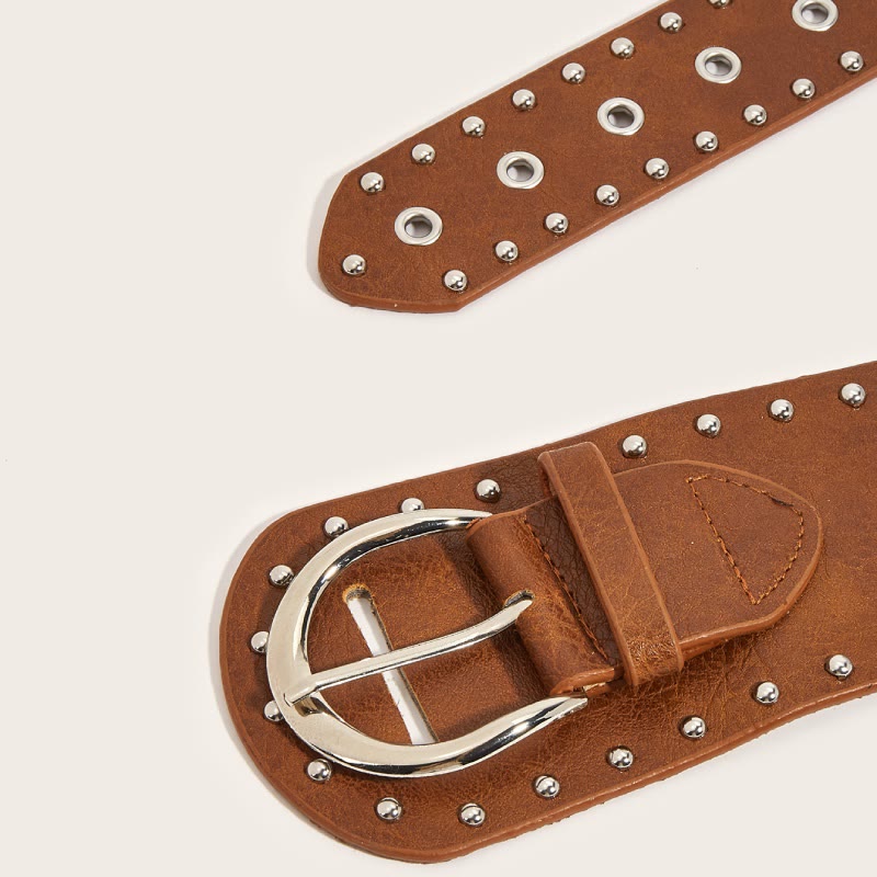 Breiter Ledergürtel im Punk-Stil mit Nieten