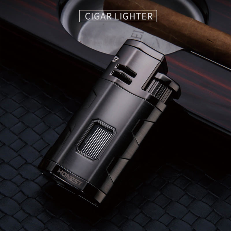 Tragbares Dreifachbrennerfeuerzeug mit Zigarrenschneider