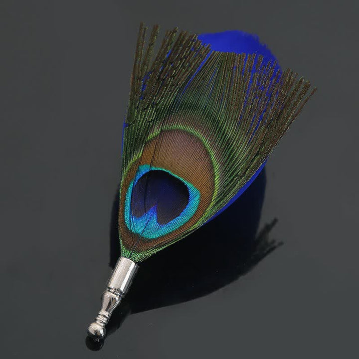 Unisex Klassische Hochzeit Party Bunte Pfau Feder Brosche
