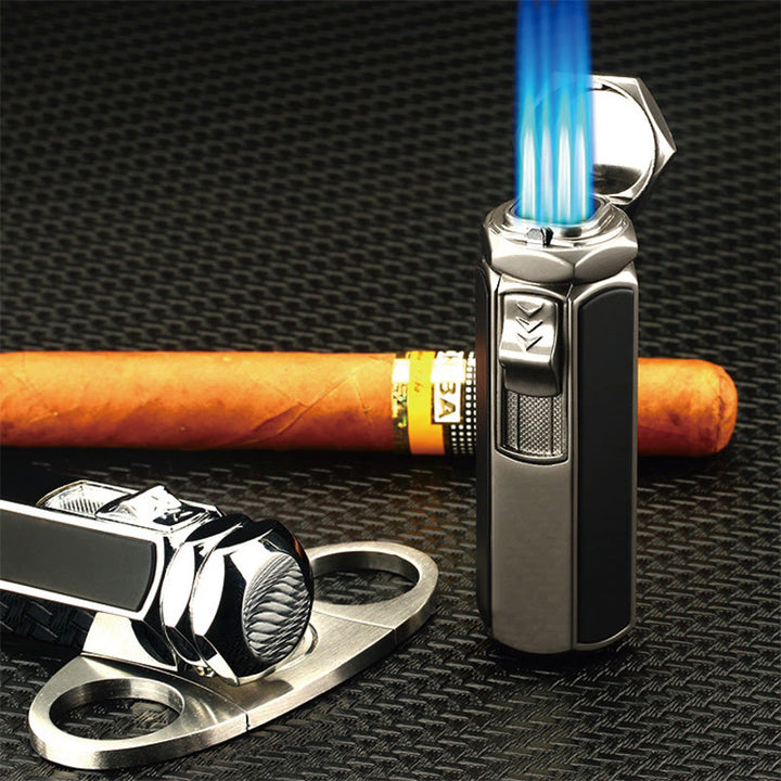 Quad Flame Feuerzeug, nachfüllbar, Butan, vier Brenner