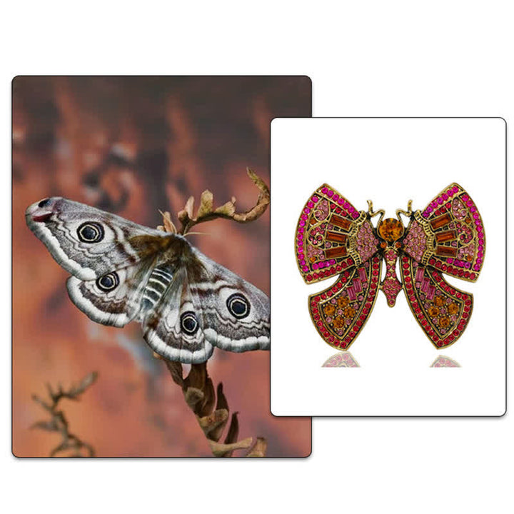 Damen-Brosche mit Schmetterlings-Art-Dekor und Kristall-Strasssteinen