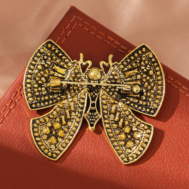Damen-Brosche mit Schmetterlings-Art-Dekor und Kristall-Strasssteinen