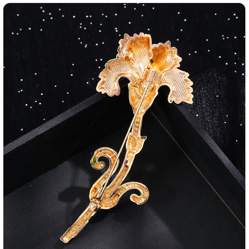 Schöne emaillierte Nelkenbrosche für Damen