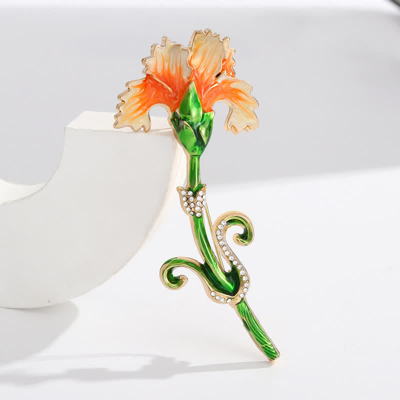 Schöne emaillierte Nelkenbrosche für Damen