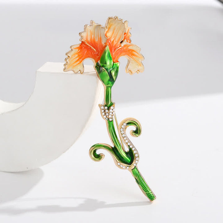 Schöne emaillierte Nelkenbrosche für Damen