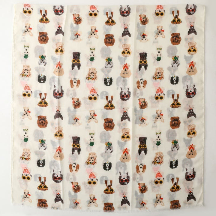 Leichter, dünner Damenschal mit süßem Hundewelpen-Aufdruck