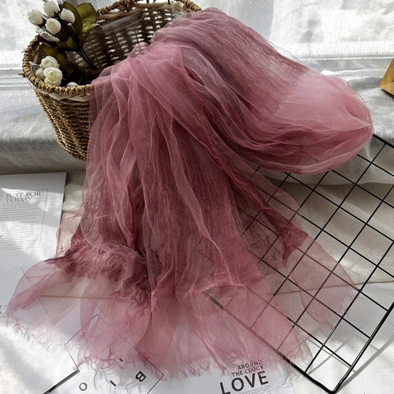 Einfarbiger, leichter Sonnenschutzschal für Damen, dünner Schal