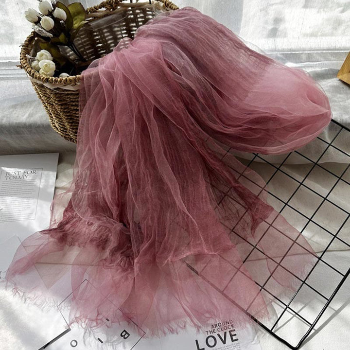 Einfarbiger, leichter Sonnenschutzschal für Damen, dünner Schal